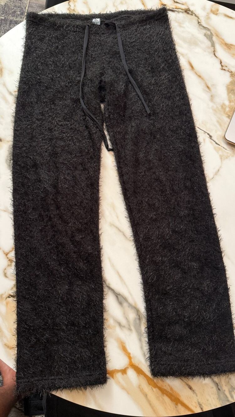 PreLoved N2N Bodywear Mens Fuzzy Lounge Pant Color Black Size Large